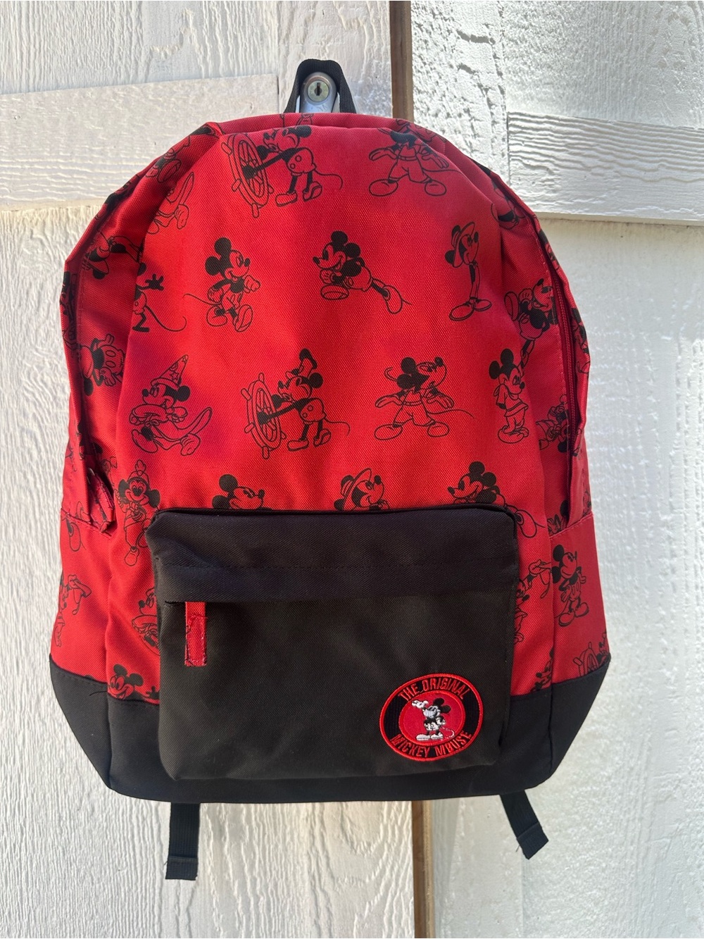 Disney Red and Black Mickey Pattern Backpack